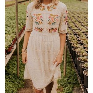 SOLD!! Naomi Embroidered Dress - Never Worn!